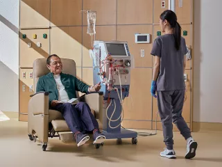 Smiling man getting treatment 